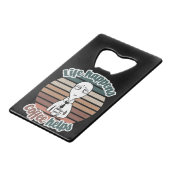 Het leven gebeurt met koffie|Het beste cadeau voor Creditkaart Flessenopener (Voorkant Gekanteld)