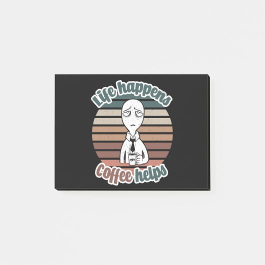 Het leven gebeurt met koffie|Het beste cadeau voor Post-it® Notes (Voorkant)