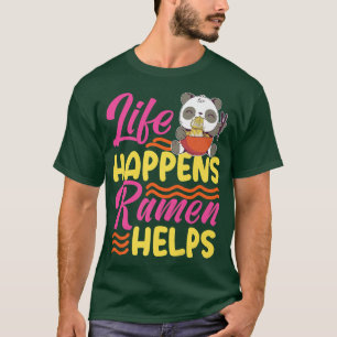 Het leven gebeurt met ramen helpt om Panda-ontwerp T-shirt