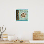 Het leven gebeurt over koffie, door Audrey Jeanne  Poster (Keuken)