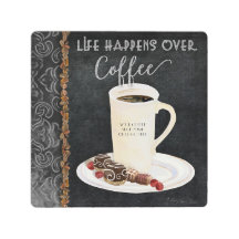 Het leven gebeurt over Koffiewinkelnaam op maat