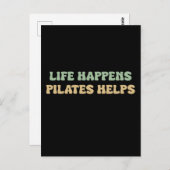 Het leven gebeurt pilates helpt | Motivatie traini Briefkaart (Voorkant / Achterkant)