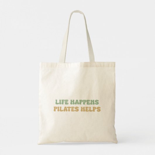 Het leven gebeurt pilates helpt | Motivatie traini Tote Bag (Achterkant)