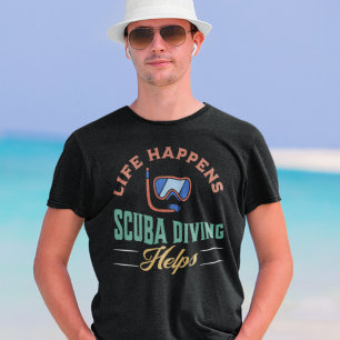 Het leven gebeurt Scuba-duikhulp T-shirt