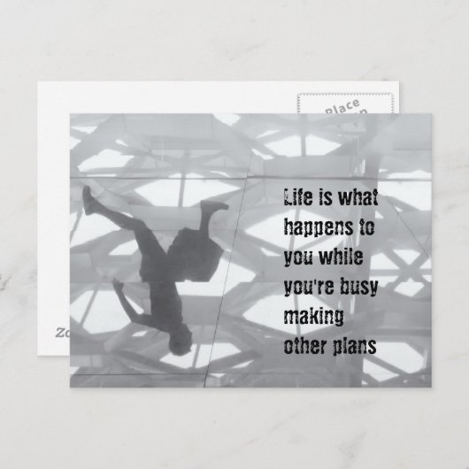Het leven gebeurt terwijl je plannen maakt briefkaart (Voorkant / Achterkant)