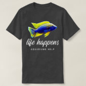 Het leven gebeurt via aquariums t-shirt (Design voorkant)
