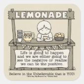 Het leven gebeurt vierkante sticker (Voorkant)