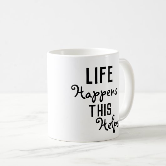 Het leven gebeurt zo koffiemok (Voorkant rechts)