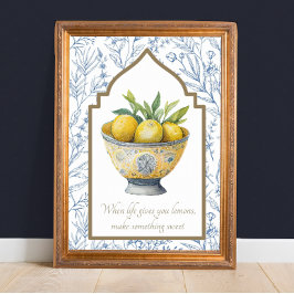 Het leven geeft je citroenen Inspirerend keuken ku Poster