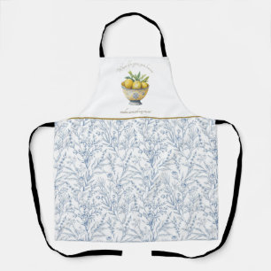 Het leven geeft je citroenen Inspirerend marinebla Schort