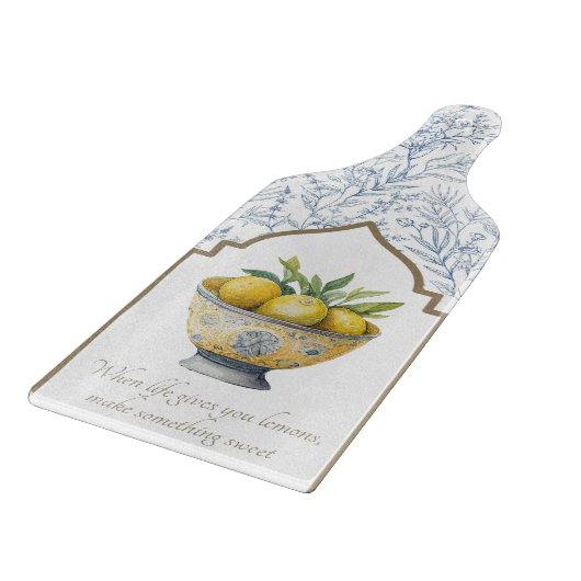 Het leven geeft je citroenen Inspirerend marinekeu Snijplank (Hoek)