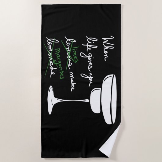 Het leven geeft je leemons om Margaritas Wit beker Strandlaken (Voorkant)