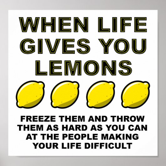 Het leven geeft je Lemons Funny Poster (Voorkant)