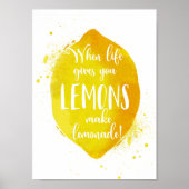 Het leven geeft je limonade Inspirerend Poster (Voorkant)