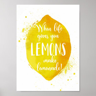 Het leven geeft je limonade Inspirerend Poster
