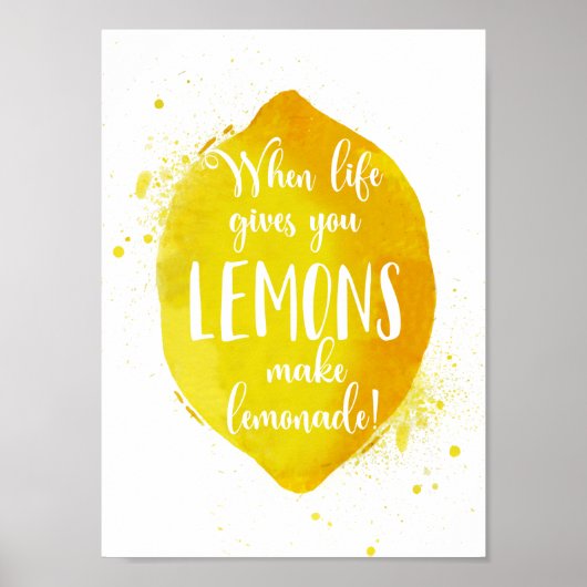 Het leven geeft je limonade Inspirerend Poster (Voorkant)