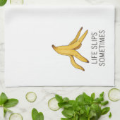 Het leven glijdt soms - grappig bananenschil ontwe theedoek (Gevouwen)