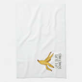 Het leven glijdt soms - grappig bananenschil ontwe theedoek (Verticaal)