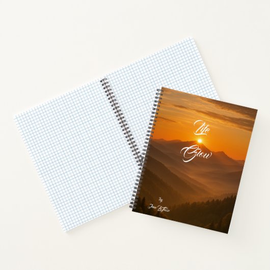 Het leven gloeit voor de schrijver en notitienemer notitieboek (Binnen)