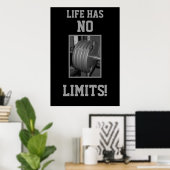 HET LEVEN HEEFT GEEN GRENZEN. Poster voor gewichts (Thuiskantoor)