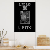 HET LEVEN HEEFT GEEN GRENZEN. Poster voor gewichts (Keuken)