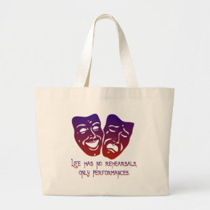 Het leven heeft geen repetities grote tote bag