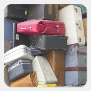 Het leven heeft heel wat bagage vierkante sticker