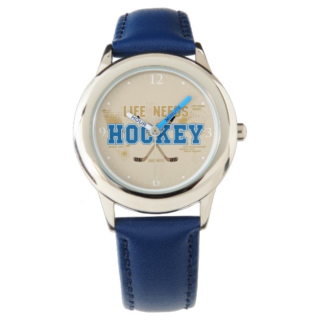 Het leven heeft hockeyjeugd nodig horloge (Voorkant)