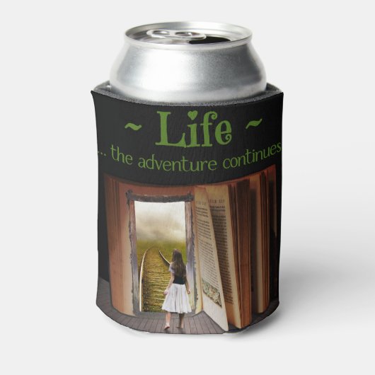 Het leven, het avontuur gaat verder blikjeskoeler (Blikje Achterkant)