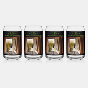 Het leven, het avontuur gaat verder blikvorm glas
