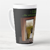 Het leven, het avontuur gaat verder latte mok (Linkerhoek)
