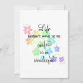 Het leven hoeft geen perfect Wenskaart te zijn (Voorkant)