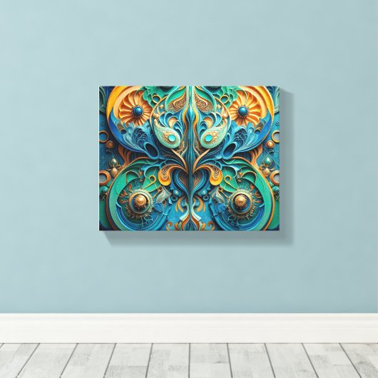 Het leven imiteert kunst canvas afdruk (Insitu (Houten vloer))