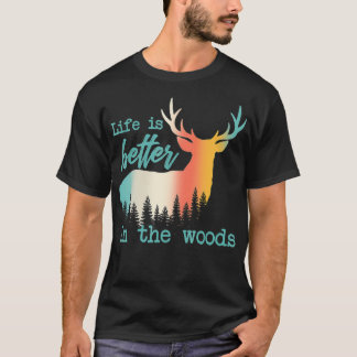 Het leven in de bossen is beter in het rendierbos t-shirt