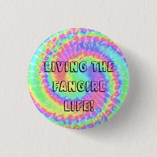 Het leven in de fangirl. knoop ronde button 3,2 cm (Voorkant)