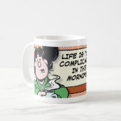 Het leven in de ochtend koffiemok (Voorkant links)