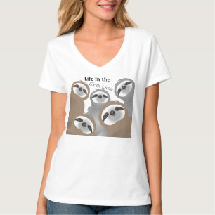 Het leven in de Sloth Lane Happy Brown & Grey Slot T-shirt