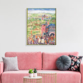 Het leven in de stad en het leven in het land canvas afdruk (Insitu (Woonkamer))