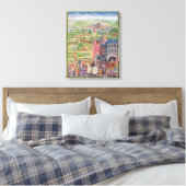 Het leven in de stad en het leven in het land canvas afdruk (Insitu (Slaapkamer))