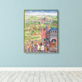 Het leven in de stad en het leven in het land canvas afdruk (Insitu (Houten vloer))