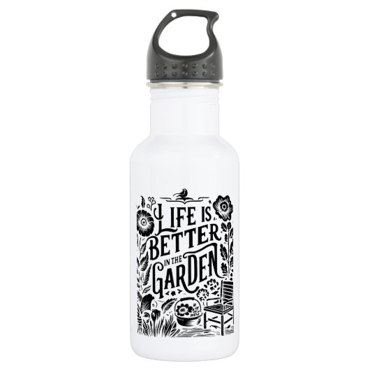 Het leven in de tuin is beter waterfles  (Voorkant)