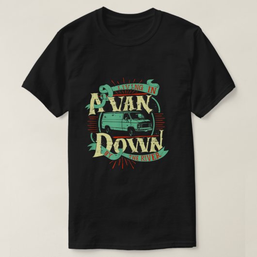 Het leven in een stroomafwaarts van het T-shirt va (Design voorkant)