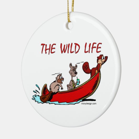 Het leven in het wild keramisch ornament (Links)