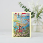 Het leven in Merry England, de haven verlaten Feestdagenkaart (Staand voorkant)