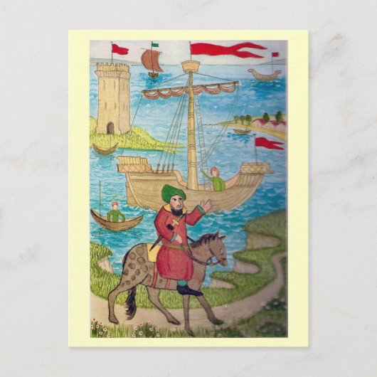 Het leven in Merry England, de haven verlaten Feestdagenkaart (Voorkant)