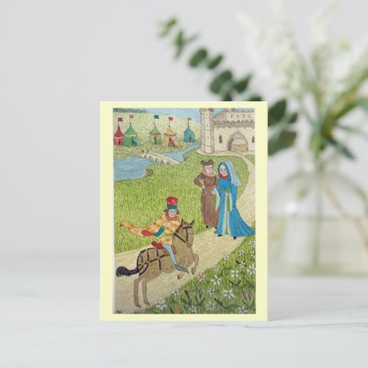 Het leven in Merry England, net bij het kasteel Feestdagenkaart (Staand voorkant)