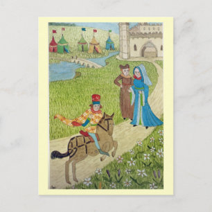 Het leven in Merry England, net bij het kasteel Feestdagenkaart