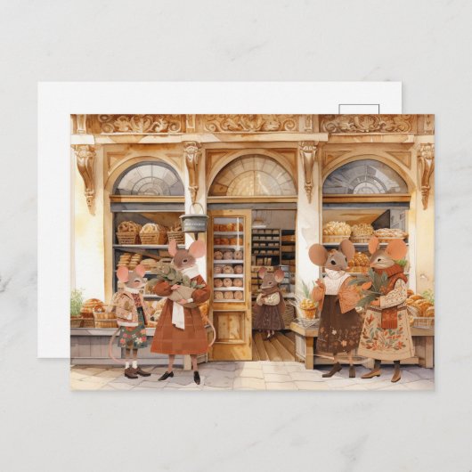 Het leven in Mice Town - Bakkerijdag Briefkaart (Voorkant / Achterkant)