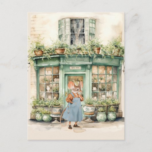Het leven in Mice Town - Ms. Emily's Plant Shop Briefkaart (Voorkant)