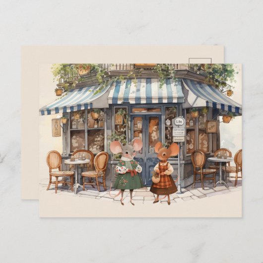 Het leven in Mice Town Series Briefkaart - Let's h (Voorkant / Achterkant)